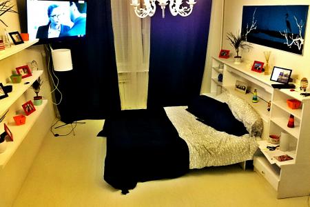 Уютная однокомнатная квартира с дизайнерским интерьером