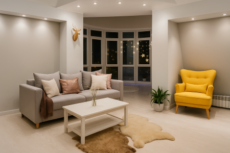 Дизайнерская квартира с Шикарной Панорамной лоджией и видом на Горный!