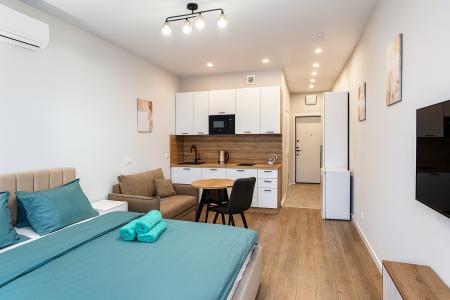 Новая стильная студия на 39 этаже с панорамным видом