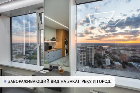 Квартира-студия на 31 этаже в доме бизнес класса, 32 м2, 2 кровати