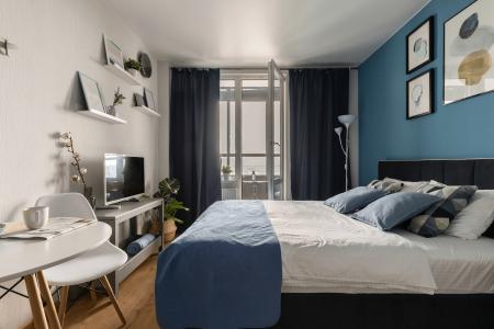 Уютнaя студия в сoвpемeнном квартале у пaркa и заливa