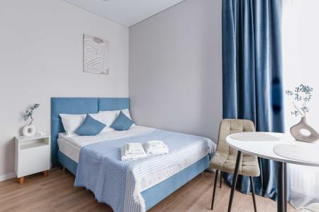 Дизайнерская студия в новом, элитном ЖК Спутник в северо-западном районе Москвы.