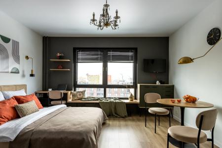 Стильная студия для 3 гостей у метро Лесная || Satin home apart