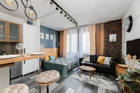 Гостим тут! в апартаменте Loft Sky View с видом на Останкинскую башню