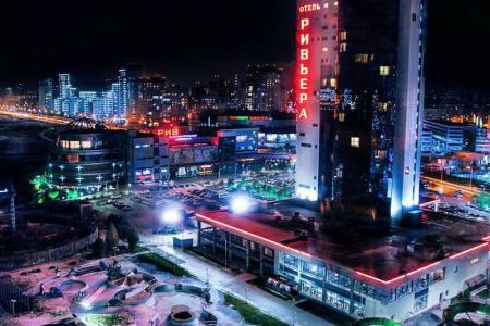 Однокомнатная квартира у Аквапарка "Ривьера" в новом элитном доме с видом на Кремль