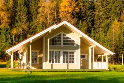 Коттедж на берегу озера в сосновом лесу