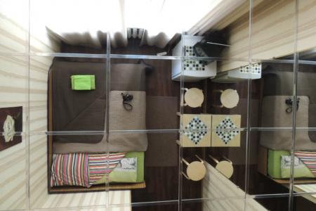 Очень уютная гостиночка с зеркальной комнатой (потолок и стены с зеркалами), удобная душевая